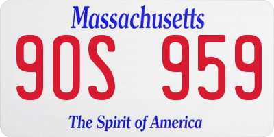 MA license plate 9OS959