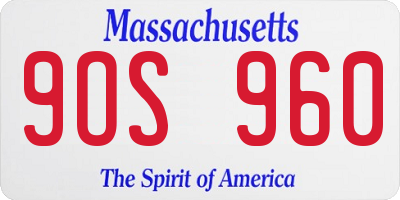 MA license plate 9OS960