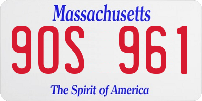 MA license plate 9OS961