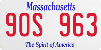 MA license plate 9OS963