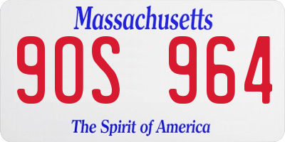 MA license plate 9OS964