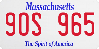 MA license plate 9OS965