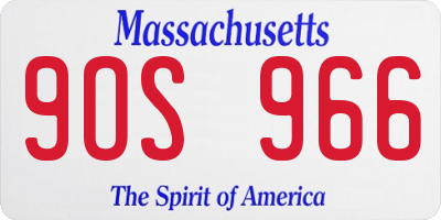 MA license plate 9OS966