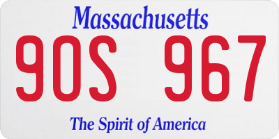 MA license plate 9OS967