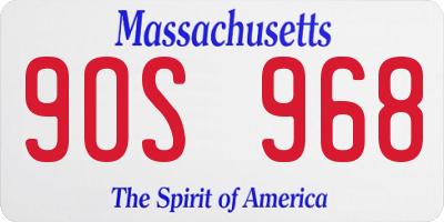 MA license plate 9OS968