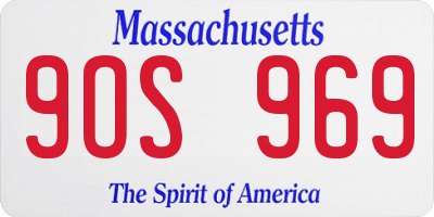 MA license plate 9OS969