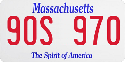 MA license plate 9OS970