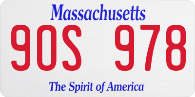 MA license plate 9OS978