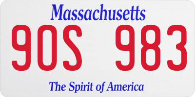 MA license plate 9OS983