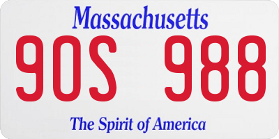 MA license plate 9OS988