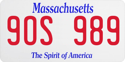 MA license plate 9OS989