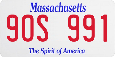 MA license plate 9OS991