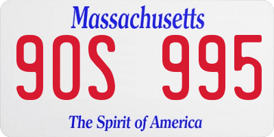 MA license plate 9OS995