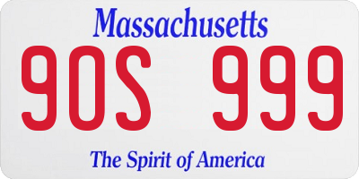 MA license plate 9OS999