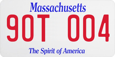 MA license plate 9OT004