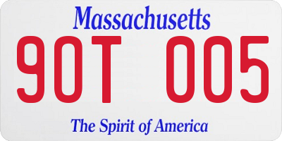MA license plate 9OT005