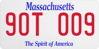 MA license plate 9OT009