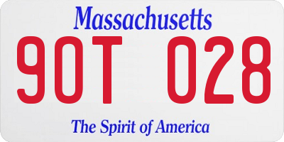 MA license plate 9OT028