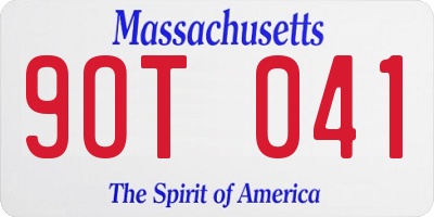 MA license plate 9OT041