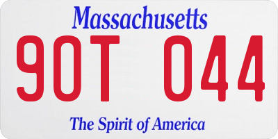 MA license plate 9OT044