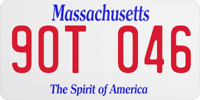 MA license plate 9OT046