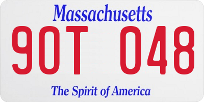 MA license plate 9OT048