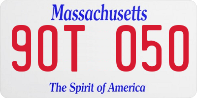 MA license plate 9OT050