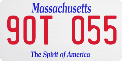 MA license plate 9OT055
