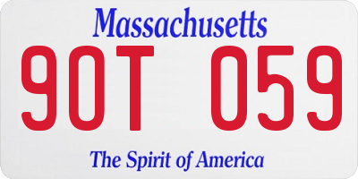 MA license plate 9OT059