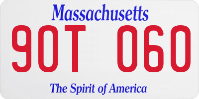 MA license plate 9OT060