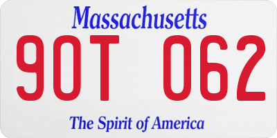 MA license plate 9OT062