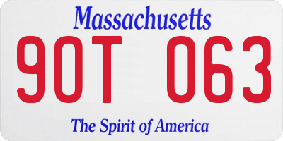 MA license plate 9OT063