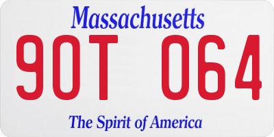 MA license plate 9OT064