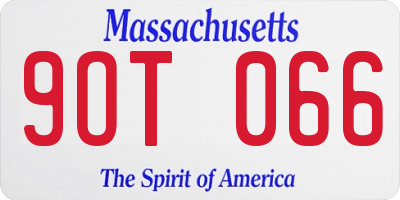 MA license plate 9OT066