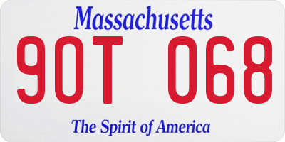MA license plate 9OT068