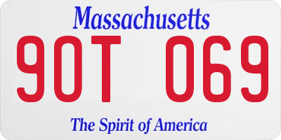 MA license plate 9OT069