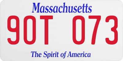 MA license plate 9OT073