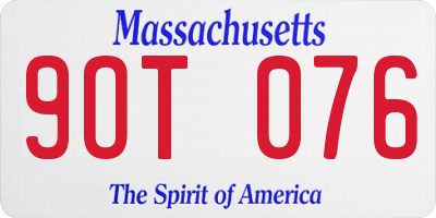MA license plate 9OT076
