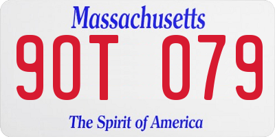MA license plate 9OT079