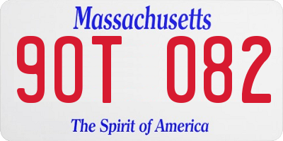 MA license plate 9OT082