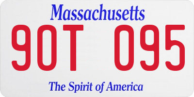 MA license plate 9OT095