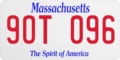 MA license plate 9OT096
