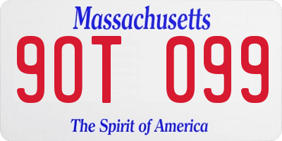 MA license plate 9OT099