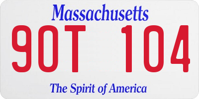 MA license plate 9OT104