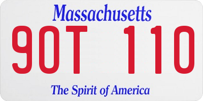 MA license plate 9OT110