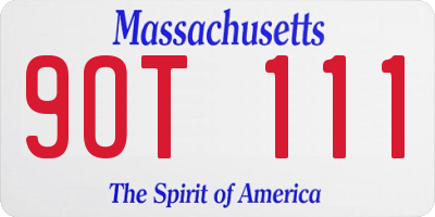 MA license plate 9OT111