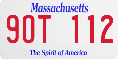 MA license plate 9OT112