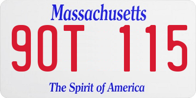 MA license plate 9OT115