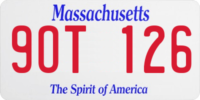 MA license plate 9OT126