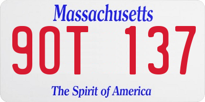 MA license plate 9OT137